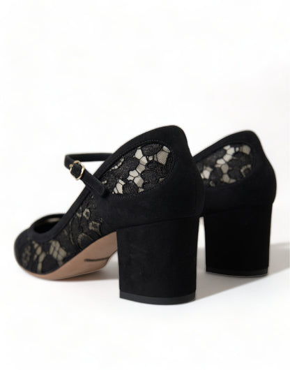 Dolce &amp; Gabbana Elegante Ruskinds Mary Jane-hæle med Blonde