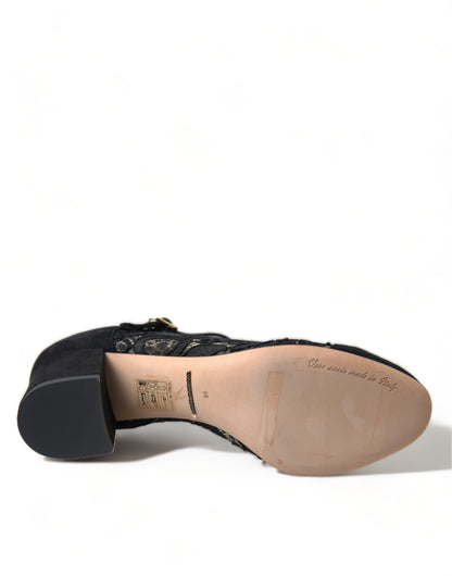 Dolce &amp; Gabbana Elegante Ruskinds Mary Jane-hæle med Blonde