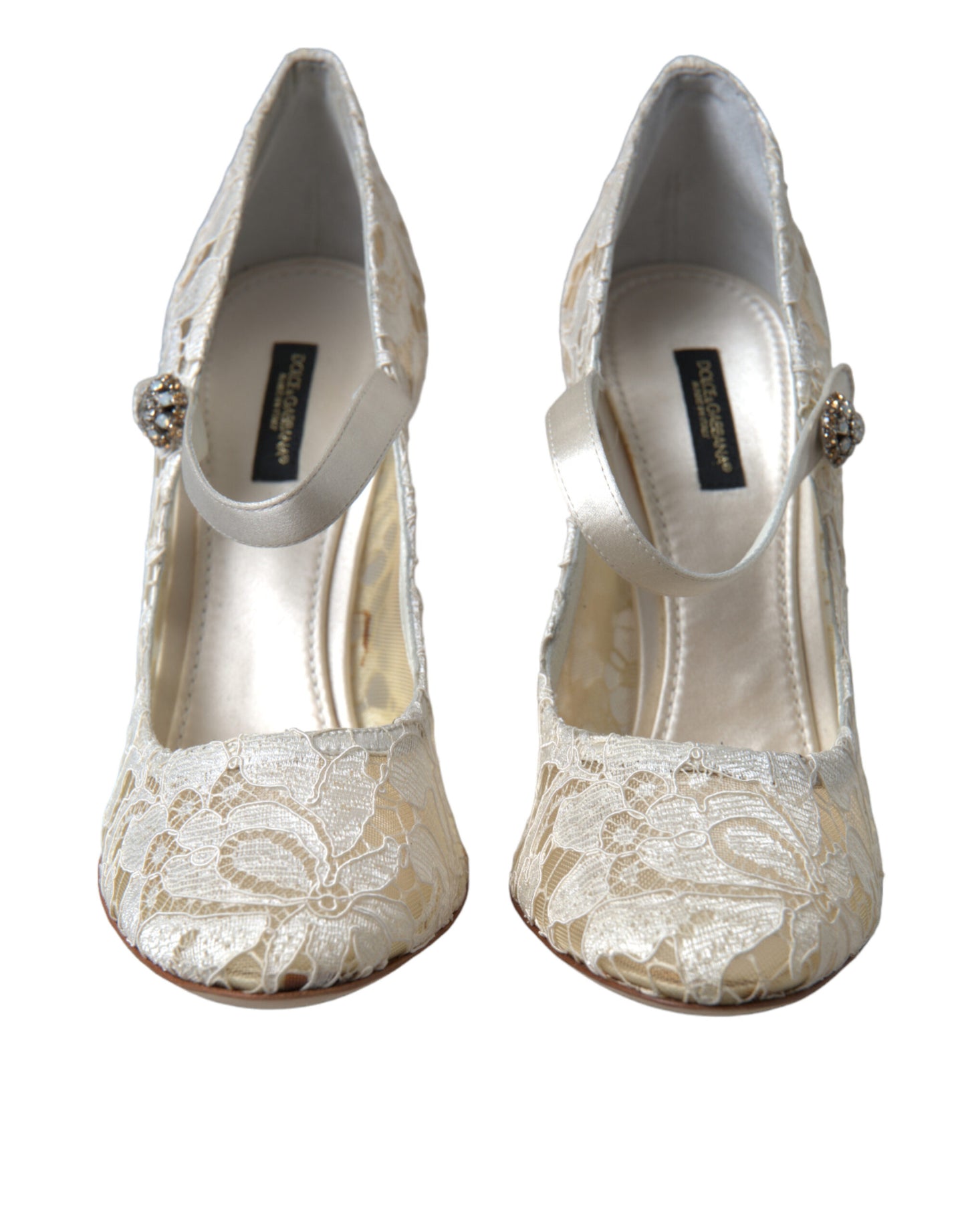 Dolce &amp; Gabbana Chic blondesandaler med blokhæl i cremehvid