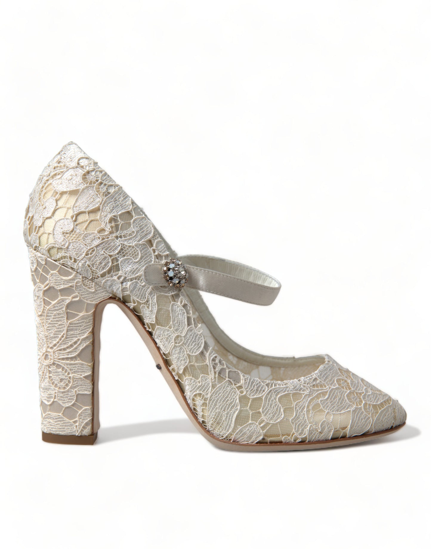 Dolce &amp; Gabbana Chic blondesandaler med blokhæl i cremehvid