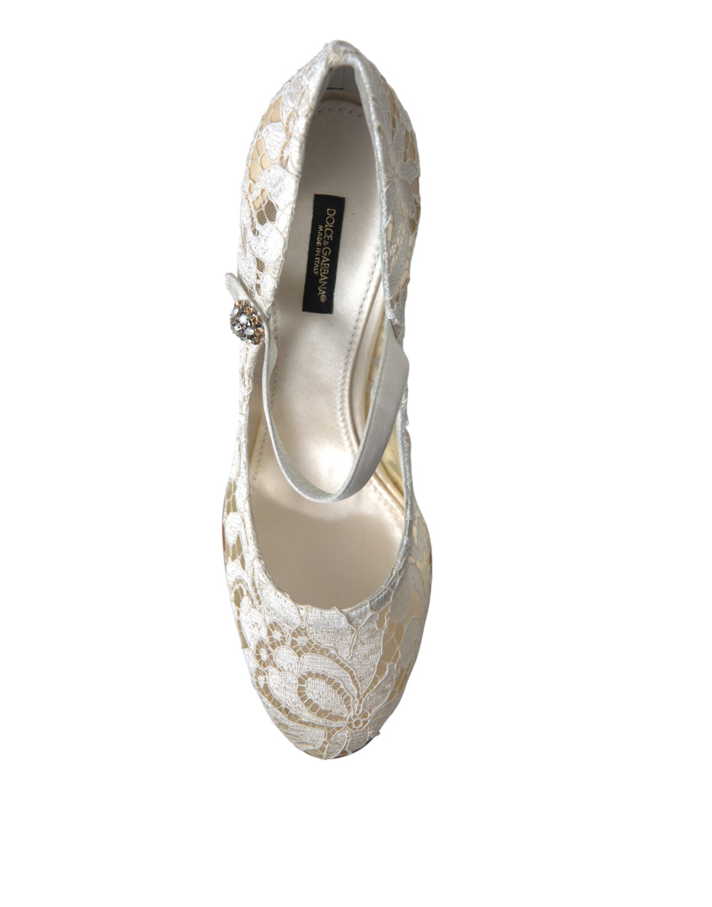Dolce &amp; Gabbana Chic blondesandaler med blokhæl i cremehvid