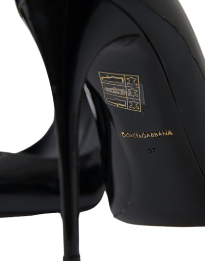 Dolce &amp; Gabbana Elegante Sorte Patent Stilettohæle