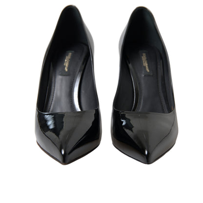 Dolce &amp; Gabbana Elegante Sorte Patent Stilettohæle