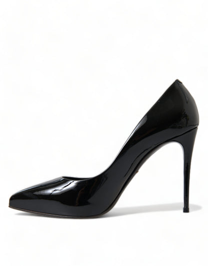 Dolce &amp; Gabbana Elegante Sorte Patent Stilettohæle
