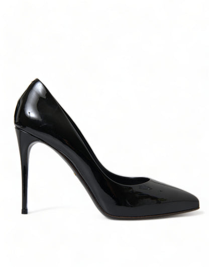 Dolce &amp; Gabbana Elegante Sorte Patent Stilettohæle