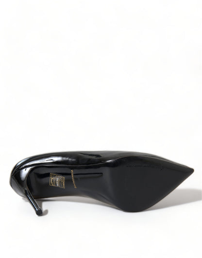Dolce &amp; Gabbana Elegante Sorte Patent Stilettohæle