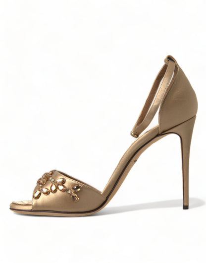 Dolce &amp; Gabbana Krystaludsmykkede Sandaler med Hæl