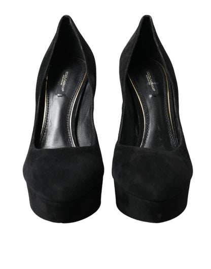 Dolce &amp; Gabbana Sorte Ruskinds Pumps Med Hæle Sofistikeret Stil