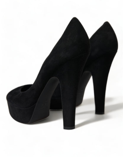 Dolce &amp; Gabbana Sorte Ruskinds Pumps Med Hæle Sofistikeret Stil