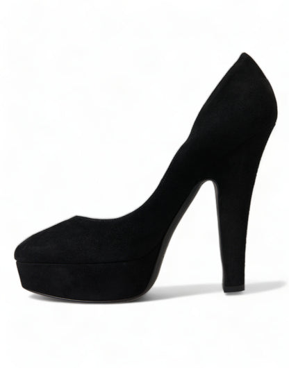 Dolce &amp; Gabbana Sorte Ruskinds Pumps Med Hæle Sofistikeret Stil