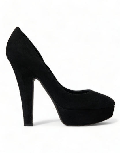 Dolce &amp; Gabbana Sorte Ruskinds Pumps Med Hæle Sofistikeret Stil