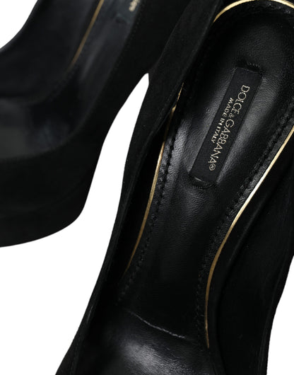 Dolce &amp; Gabbana Sorte Ruskinds Pumps Med Hæle Sofistikeret Stil