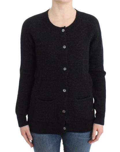 John Galliano Chic uldcardigan med gennemsigtig ryg