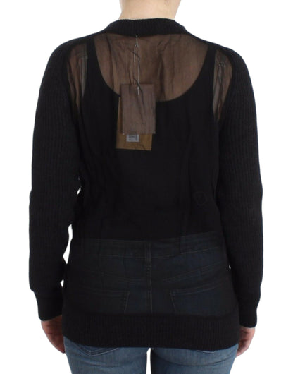 John Galliano Chic uldcardigan med gennemsigtig ryg