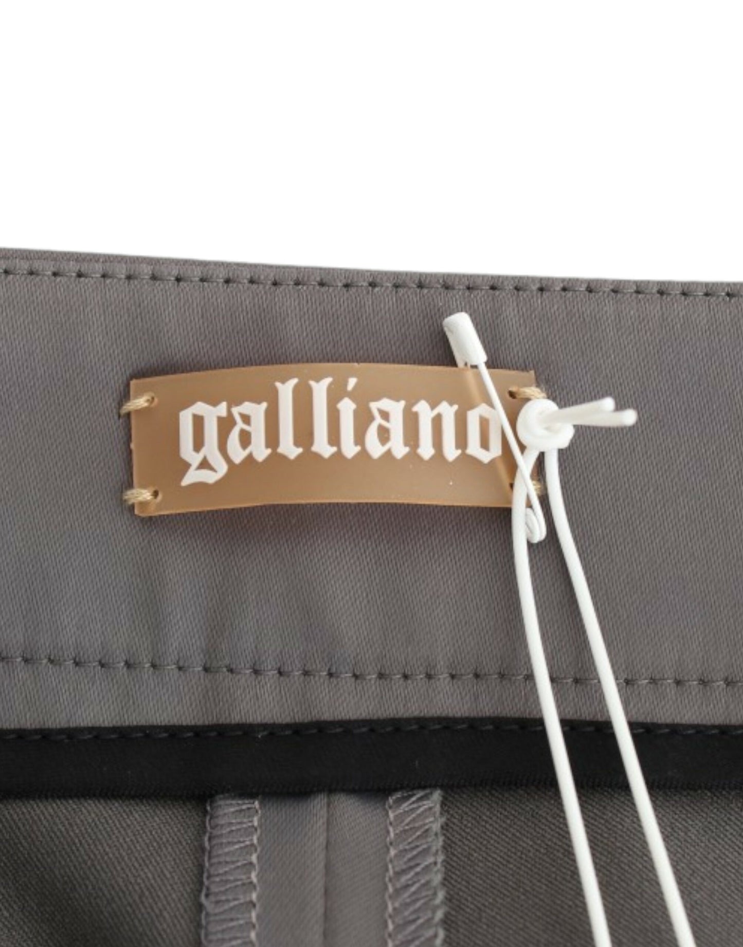 John Galliano Chic grå Slim-Fit designerbukser