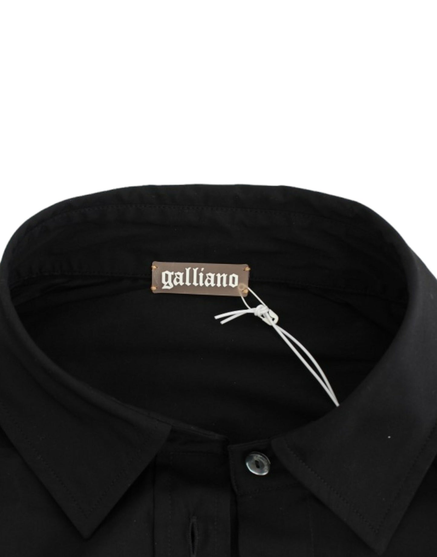 John Galliano Elegant sort bomulds-stretch-kortærmet bluse