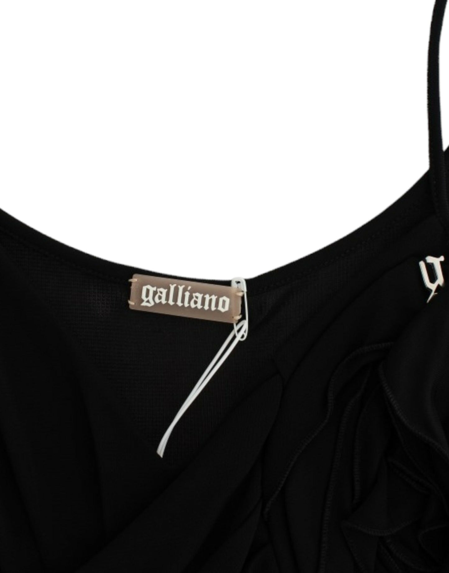 John Galliano Elegant sort jersey knælang kjole