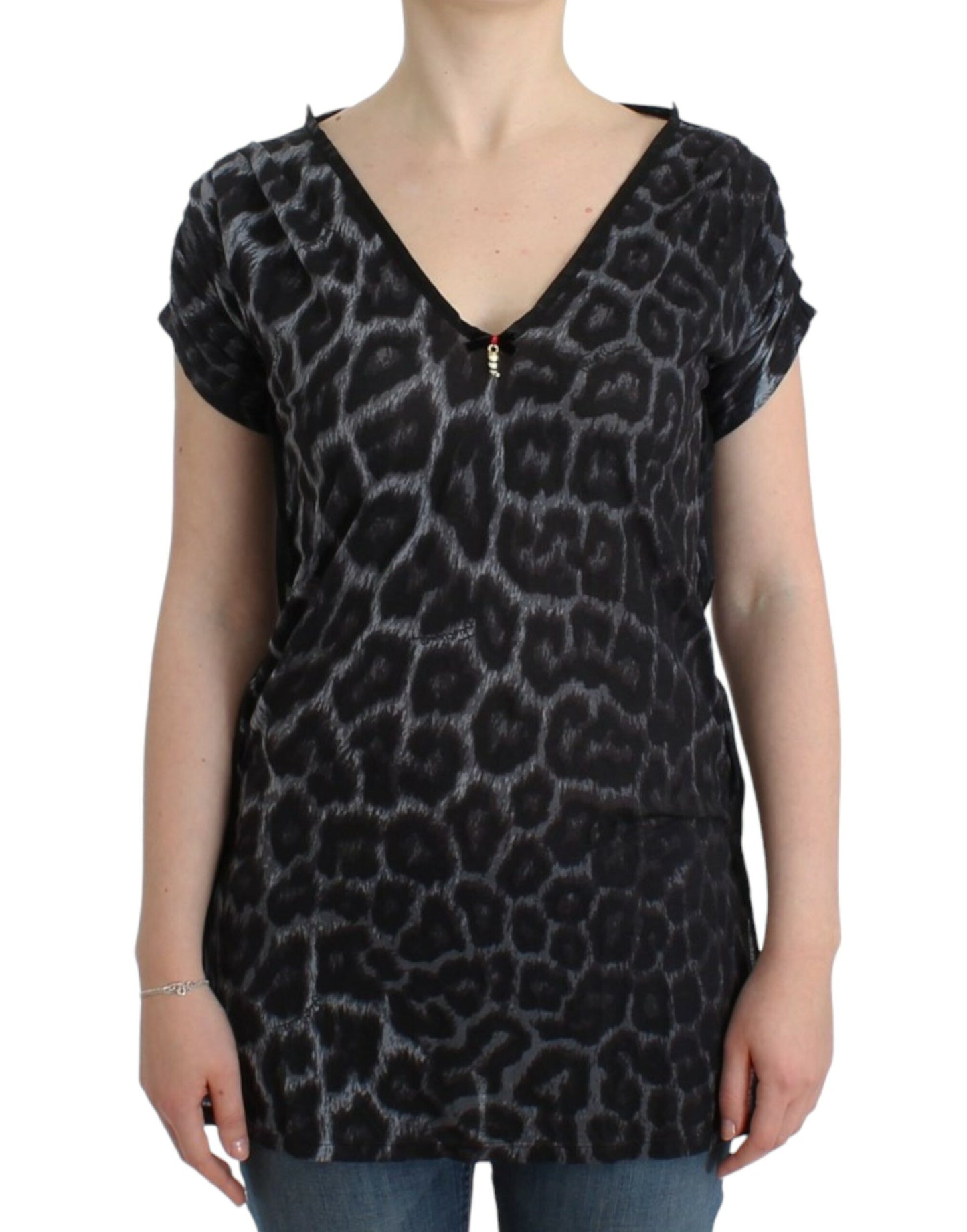 Cavalli Sultry Leopard V-hals Modal Top