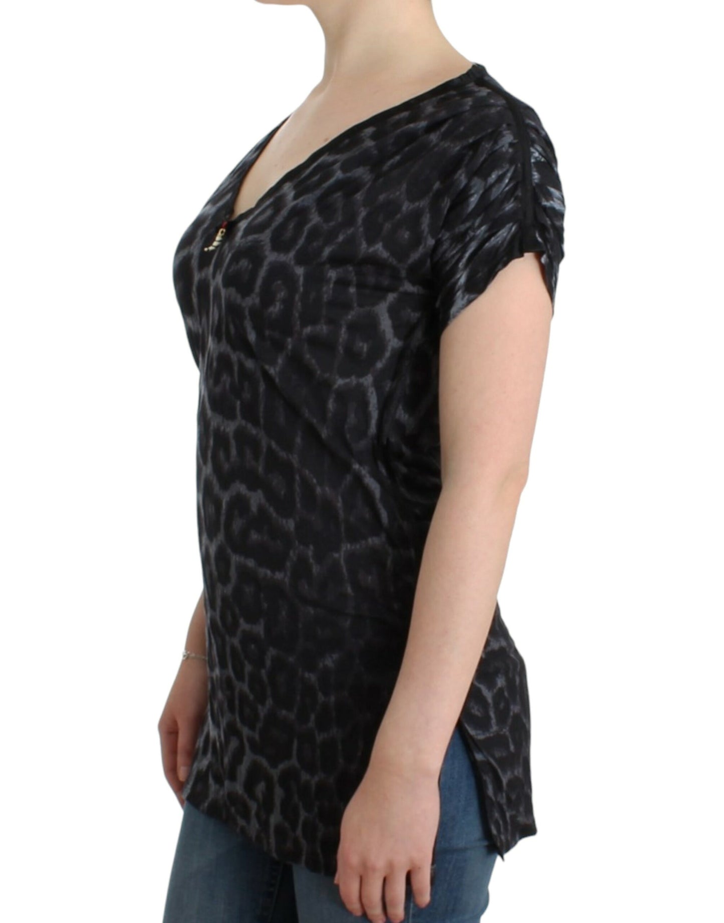 Cavalli Sultry Leopard V-hals Modal Top