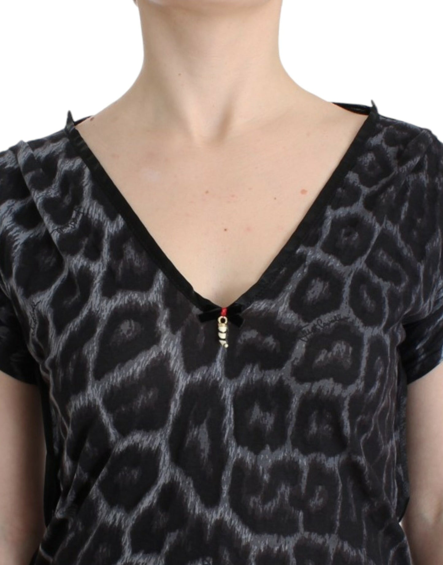 Cavalli Sultry Leopard V-hals Modal Top