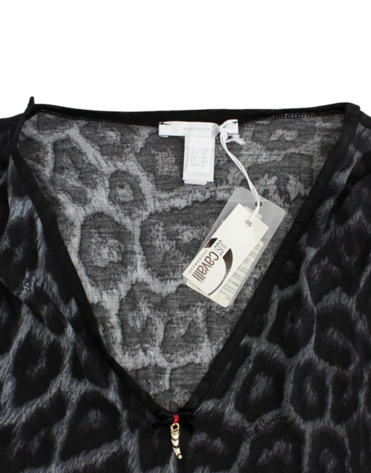 Cavalli Sultry Leopard V-hals Modal Top