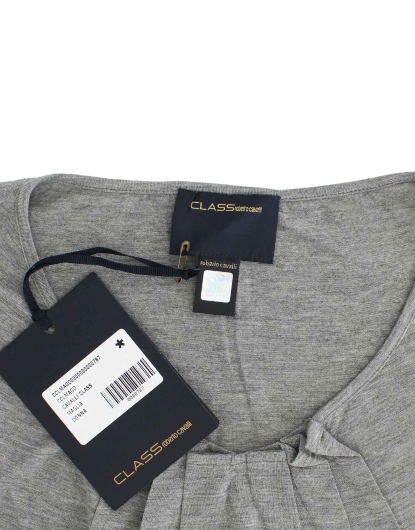 Cavalli Elegant Grå Cashmere-Blend Jumper