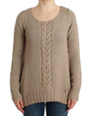 Cavalli Elegant beige strikket sweater med rund hals