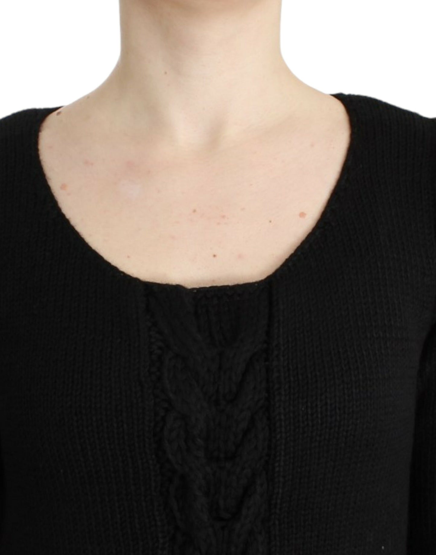 Cavalli lokkende sort strikket sweater med rund hals