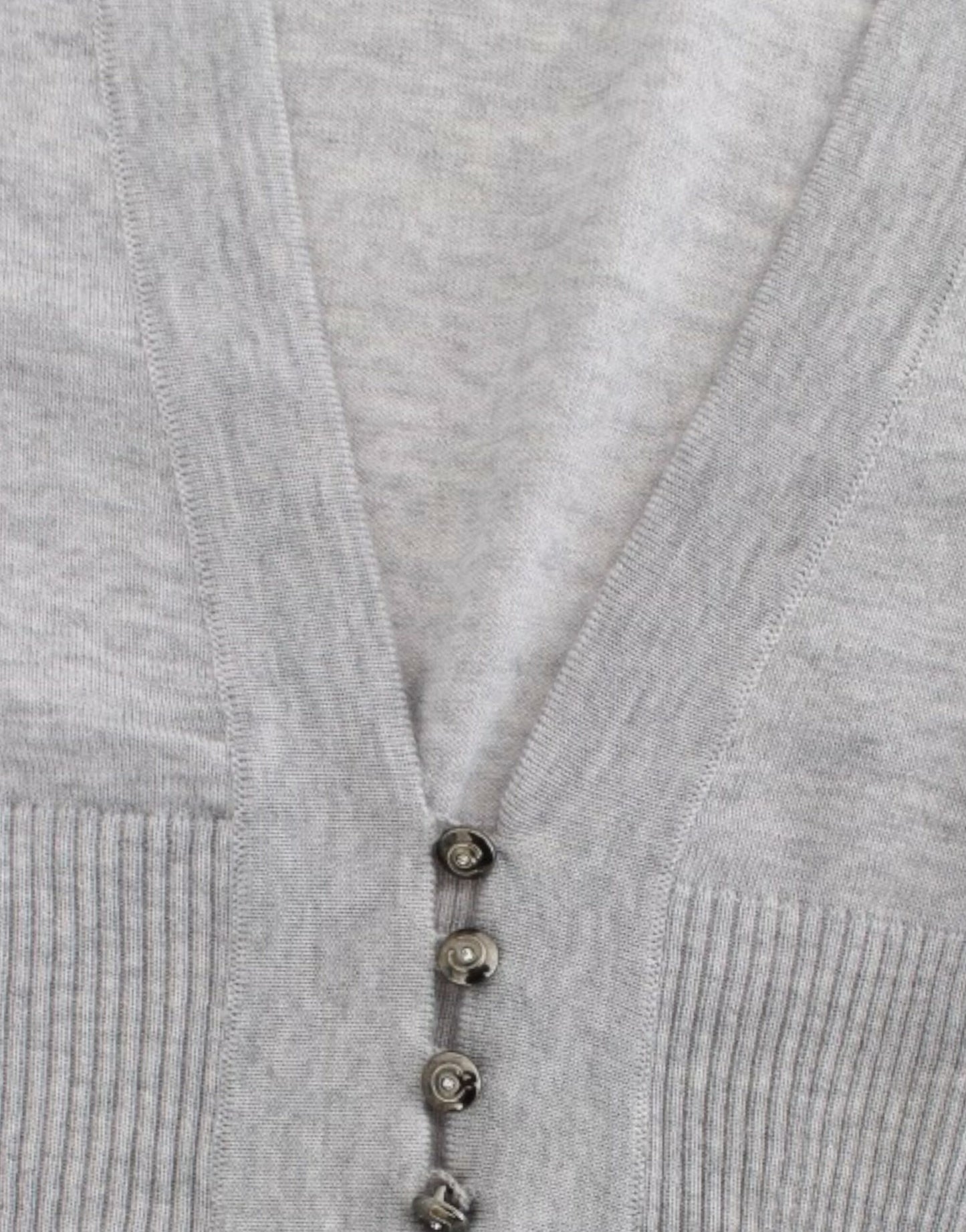 Cavalli Cropped Virgin Wool Cardigan i Chic Grey