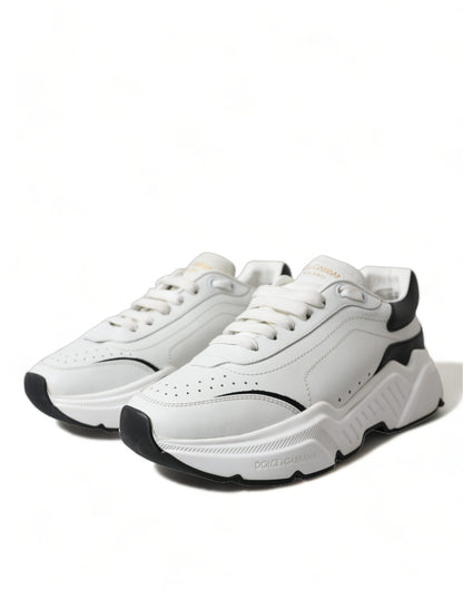 Dolce &amp; Gabbana Chic Sort &amp; Hvide Daymaster Lædersneakers