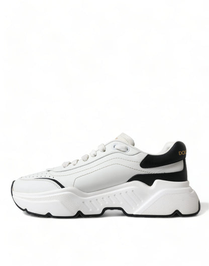 Dolce &amp; Gabbana Chic Sort &amp; Hvide Daymaster Lædersneakers
