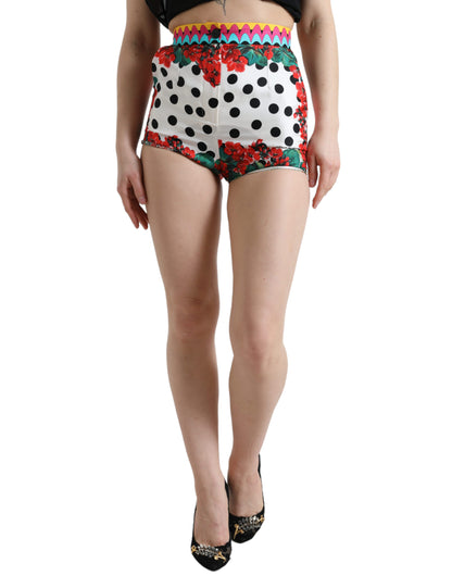 Dolce &amp; Gabbana Flerfarvede Silke Højtaljede Hotpants