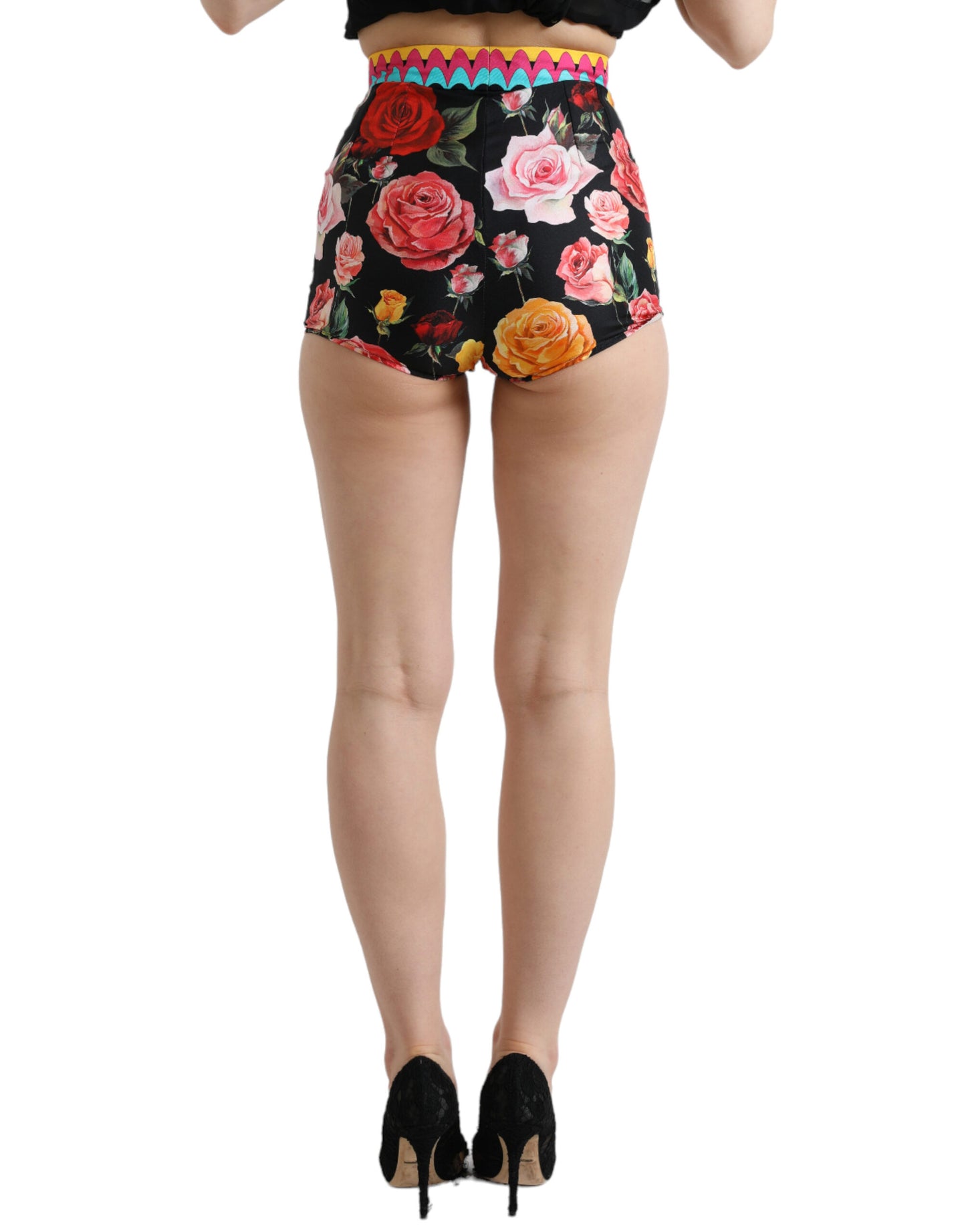 Dolce &amp; Gabbana Flerfarvede Silke Højtaljede Hotpants