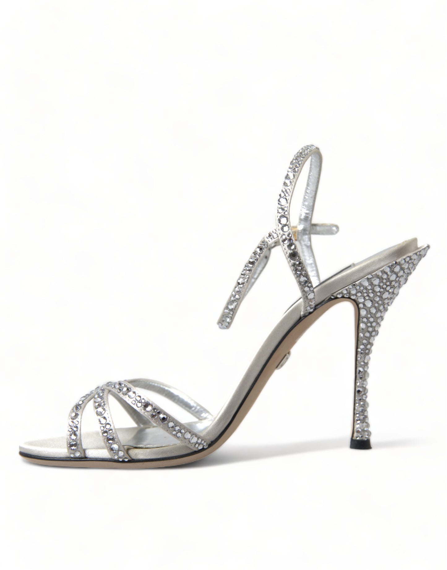Dolce &amp; Gabbana Elegante Krystaludsmykkede Sandaler med Hæle
