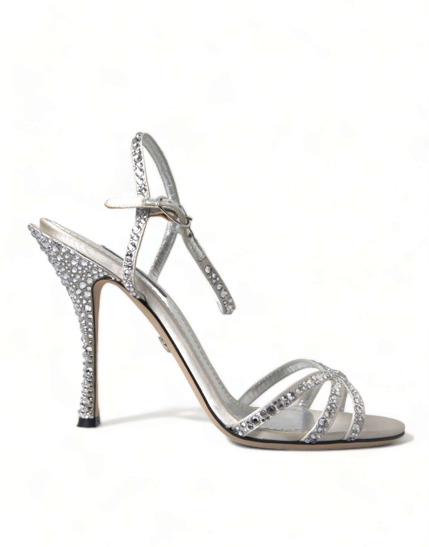 Dolce &amp; Gabbana Elegante Krystaludsmykkede Sandaler med Hæle