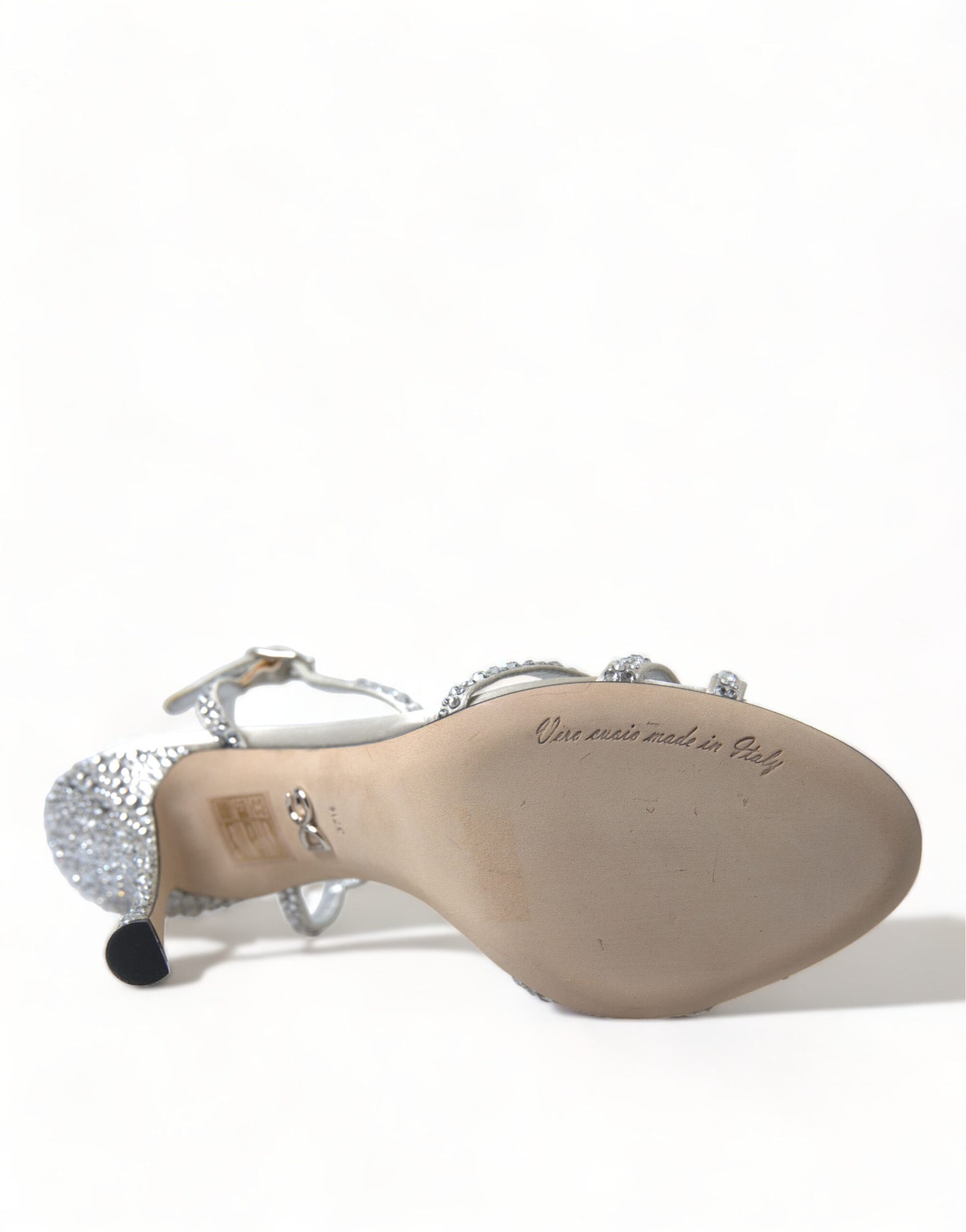 Dolce &amp; Gabbana Elegante Krystaludsmykkede Sandaler med Hæle