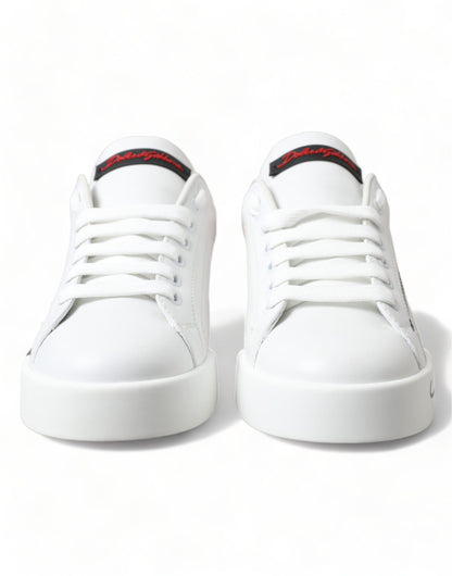 Dolce &amp; Gabbana Elegante Hvide Læder Portofino Sneakers