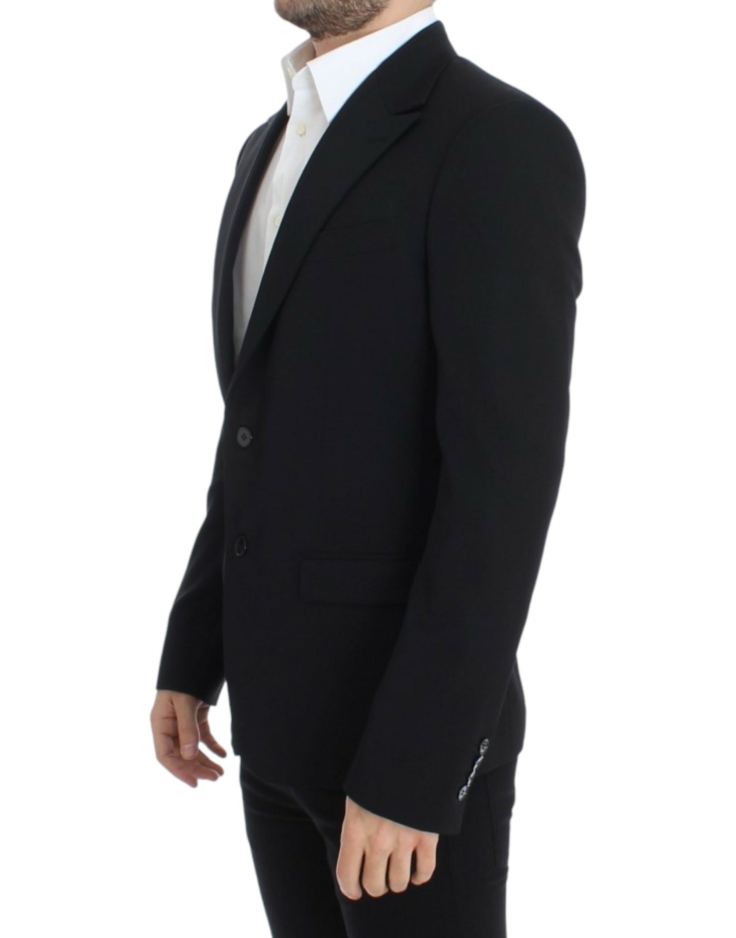 Dolce &amp; Gabbana Elegant Slim Fit Black Wool Blazer