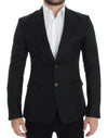 Dolce & Gabbana Elegant Black Silk Blend Blazer med to knapper