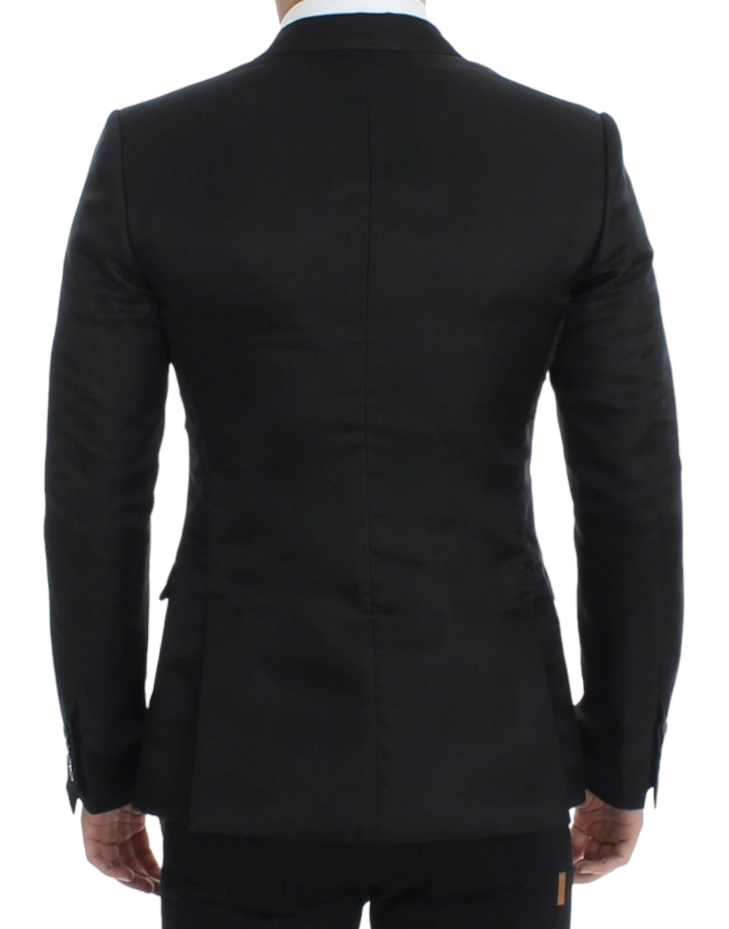 Dolce &amp; Gabbana Elegant Black Silk Blend Blazer med to knapper