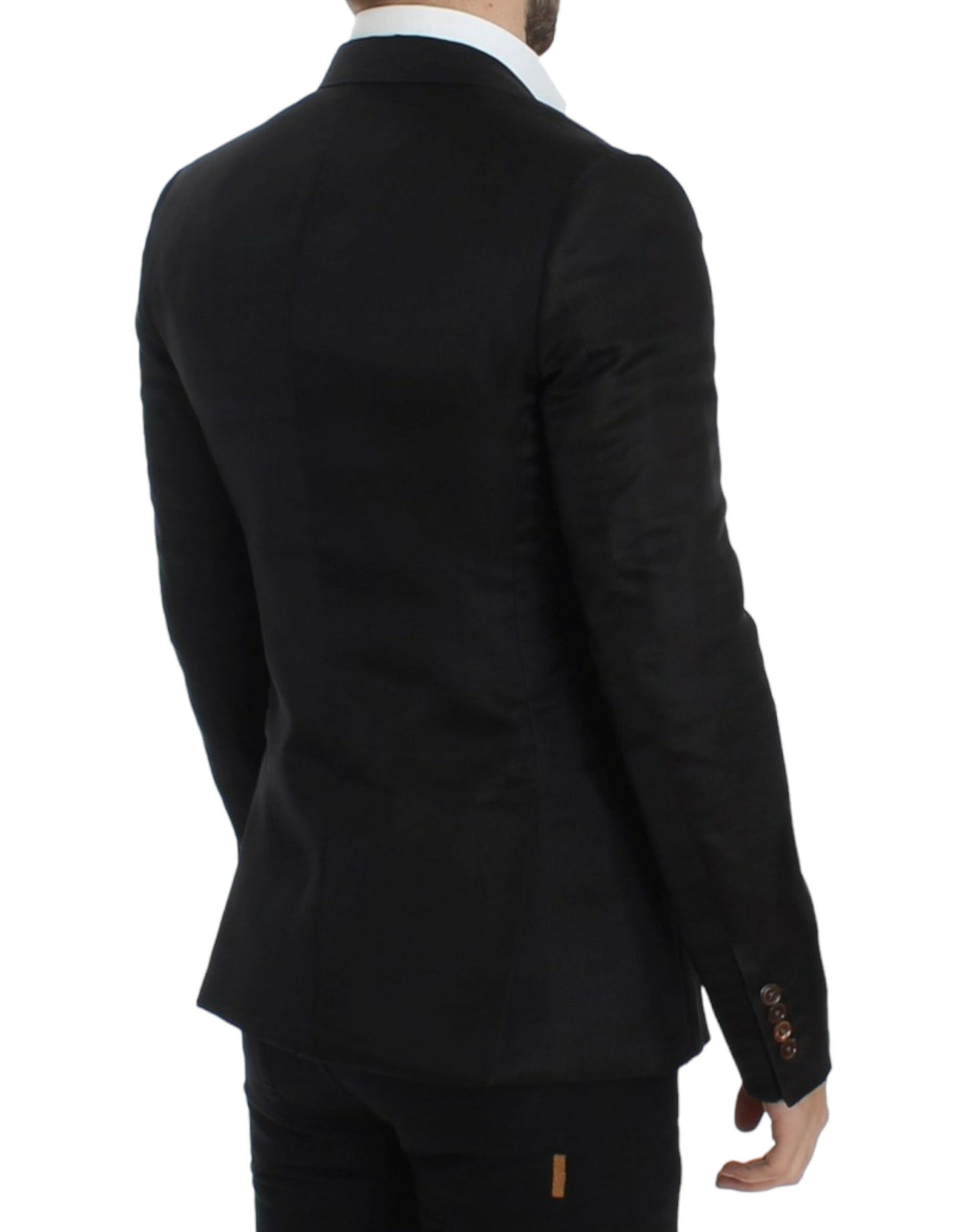 Dolce &amp; Gabbana Elegant Black Silk Blend Blazer med to knapper