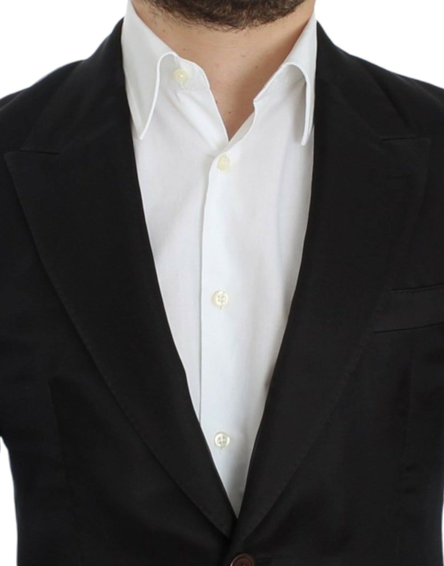 Dolce &amp; Gabbana Elegant Black Silk Blend Blazer med to knapper