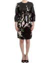 Dolce & Gabbana Elegant Shift Dress med blomsterudsmykning