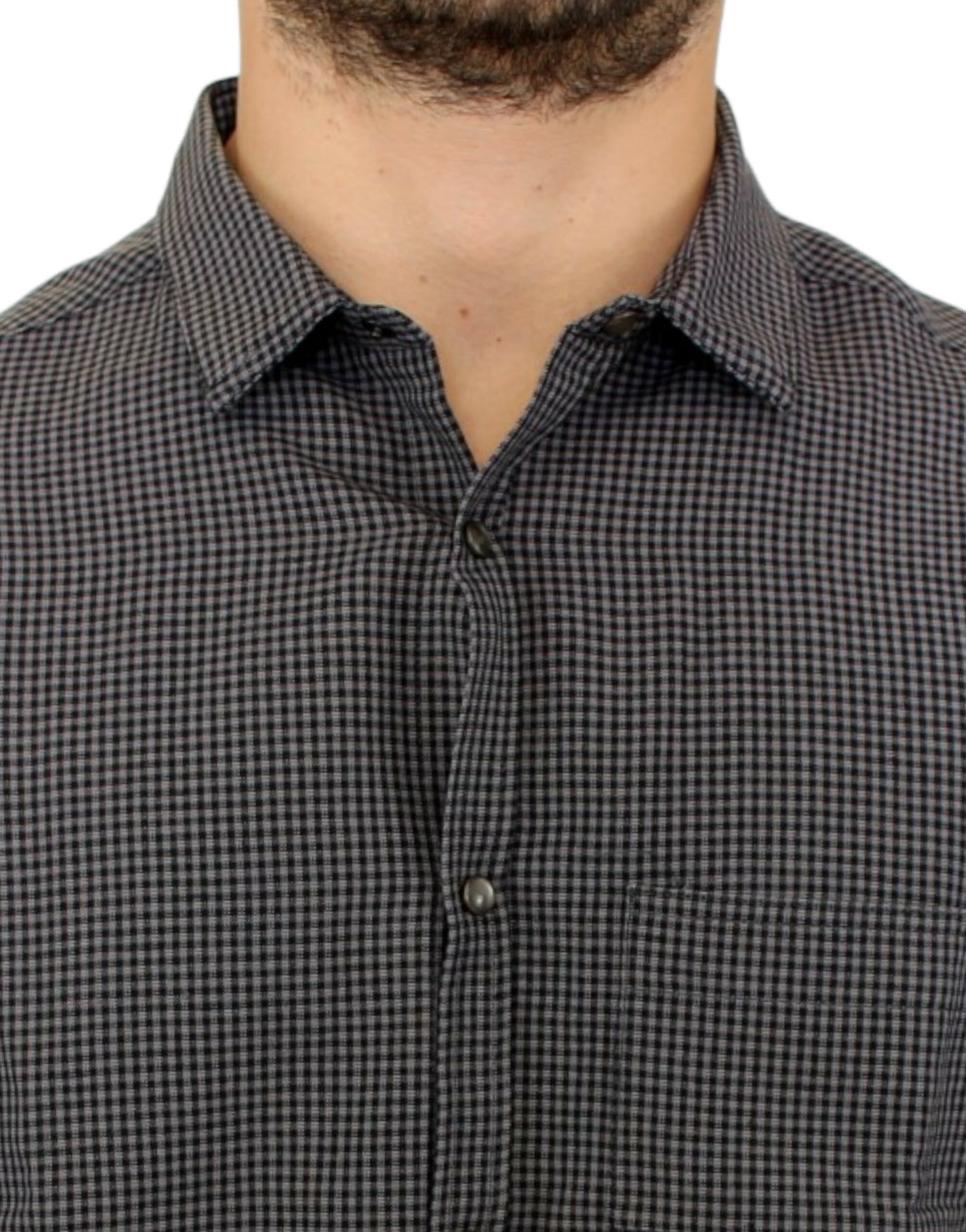 Kostume National Chic Grå Ternet Casual Linen Blend Shirt