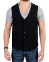 Kostume National Elegant Black Wool Blend Casual Vest