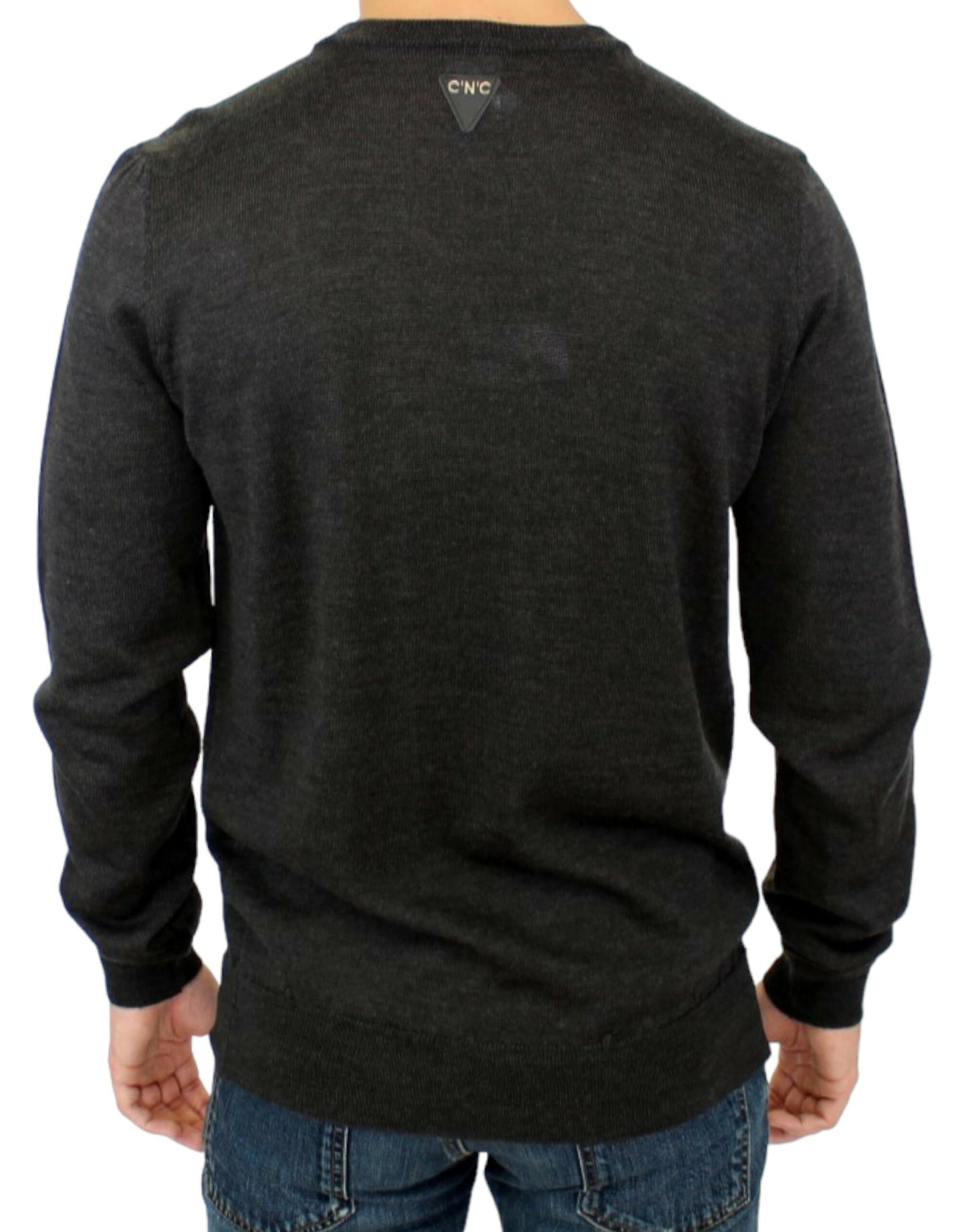 Costume National Elegant Grey Crewneck Sweater Pullover