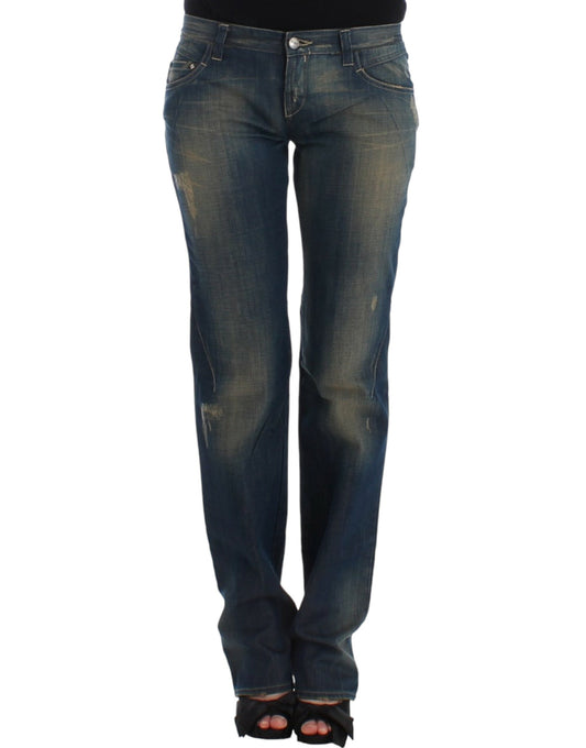 Kostume National Chic Straight Leg Blue Denim Jeans