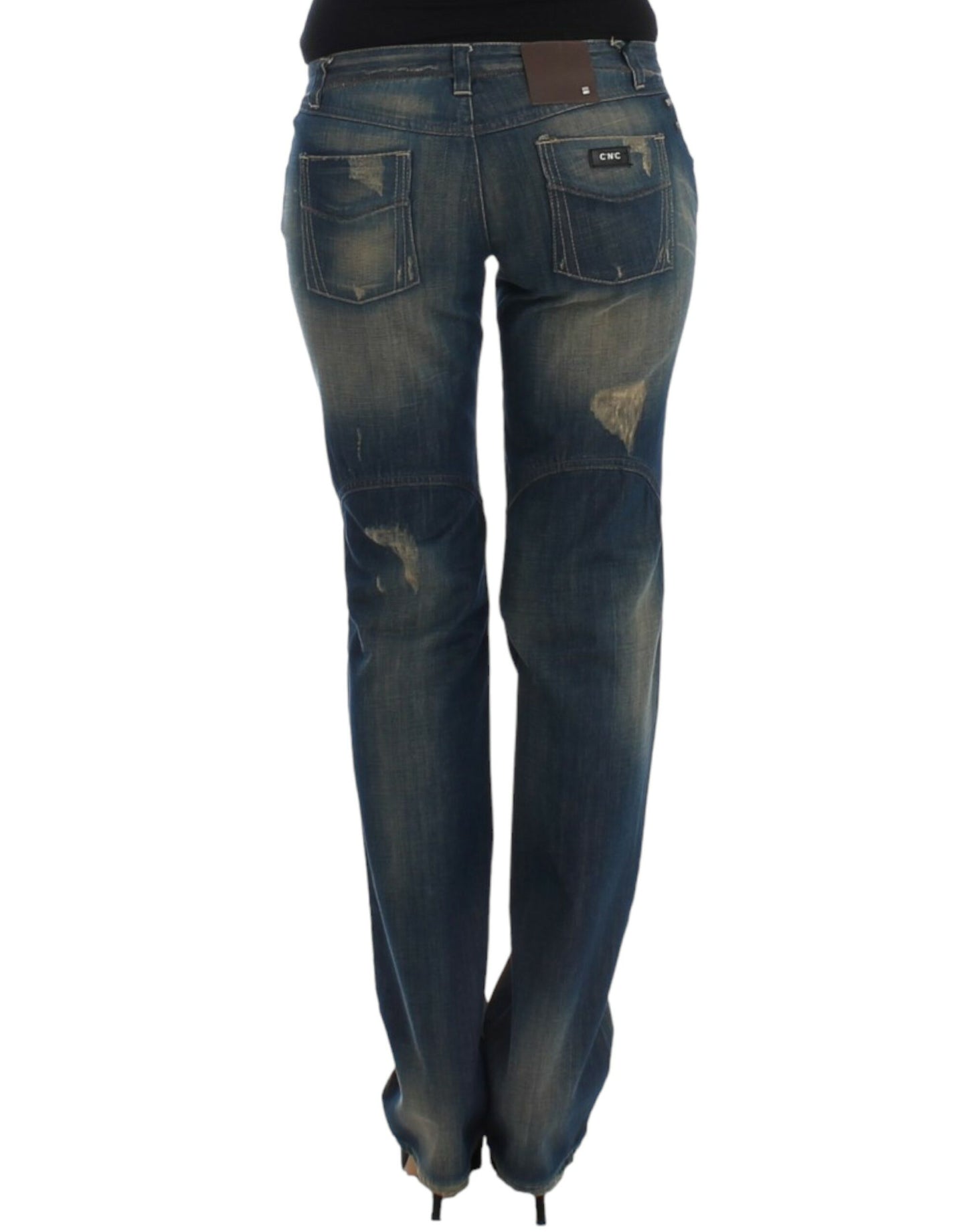 Kostume National Chic Straight Leg Blue Denim Jeans