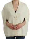 Kostume National Elegant White Knitted Cape-Cardigan Hybrid