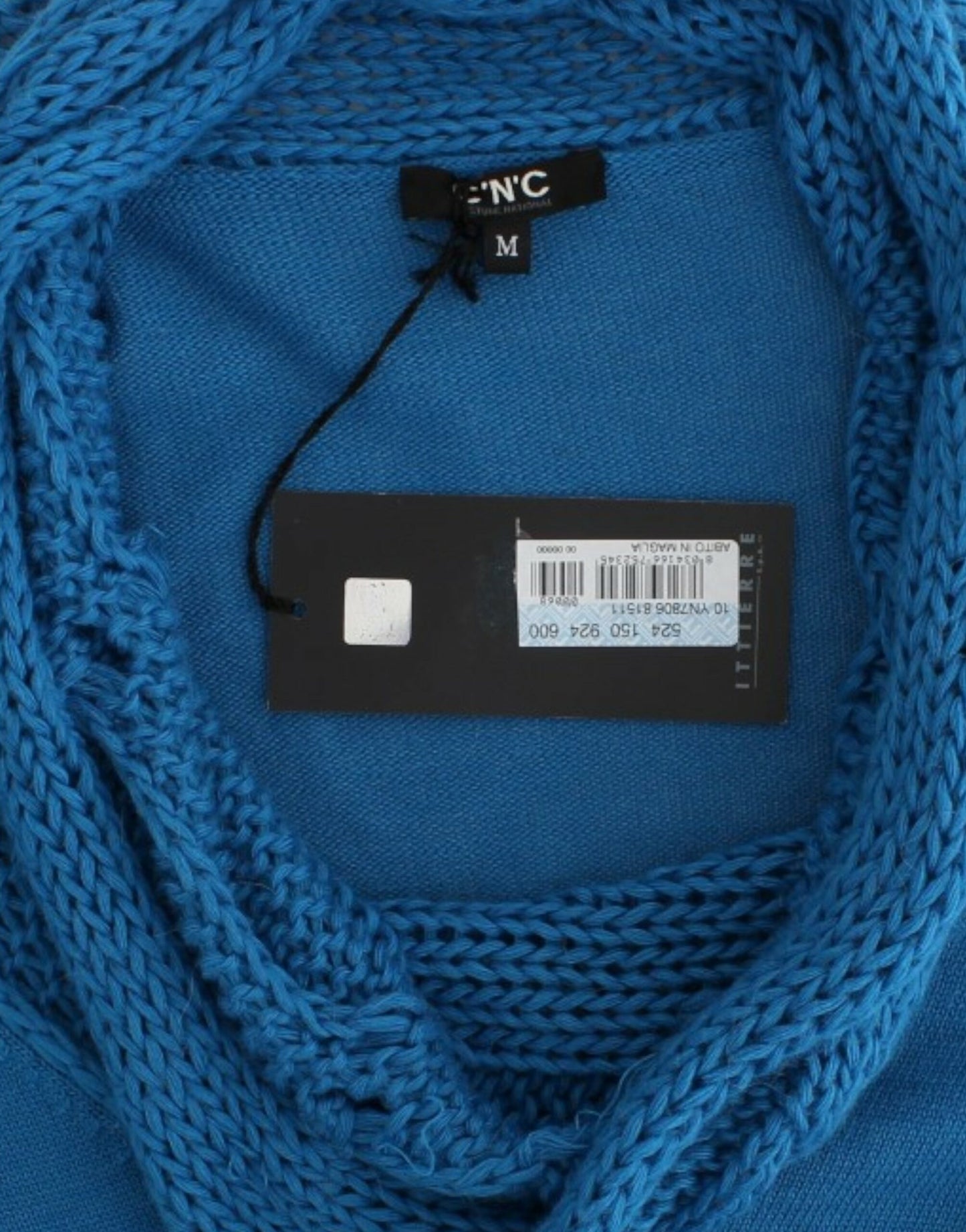 Kostume National Chic Blue Scoop Neck strik sweater